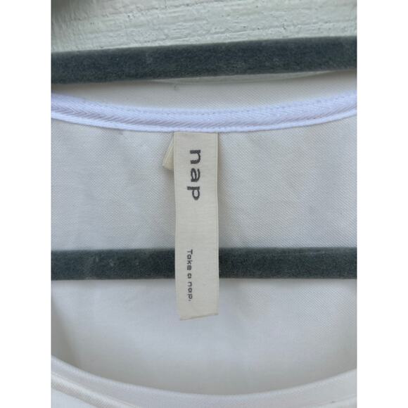 Nap Dress Loungewear, White Wrap, Short Sleeve, Oversize, Sz‎ S - Picture 5 of 8